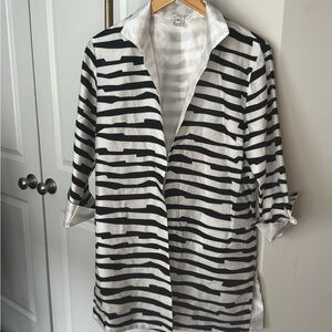 Chic Striped Black and White Men's Jacket